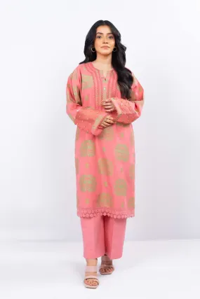 2 Pc Dyed Jacquard Shirt With Dyed Cambric Trouser