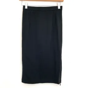 Alice   Olivia Black Pencil Skirt with Side Zipper- Size 2