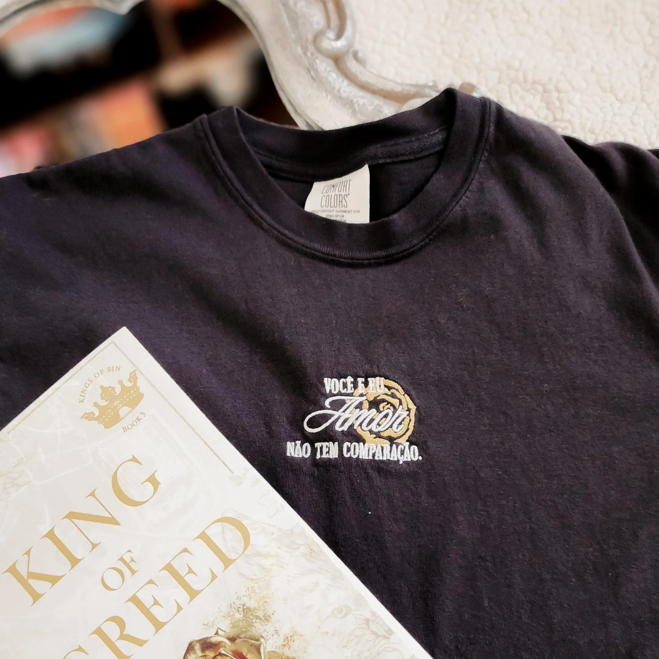 Amor King of Greed Embroidered Tee Shirt