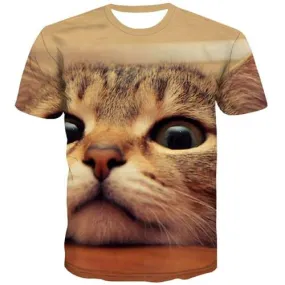 Animal T-shirt Men Galaxy Cat Tshirts Casual Lovely Tshirts Novelty Funny T shirts Funny Short Sleeve Full Print Men New O-neck