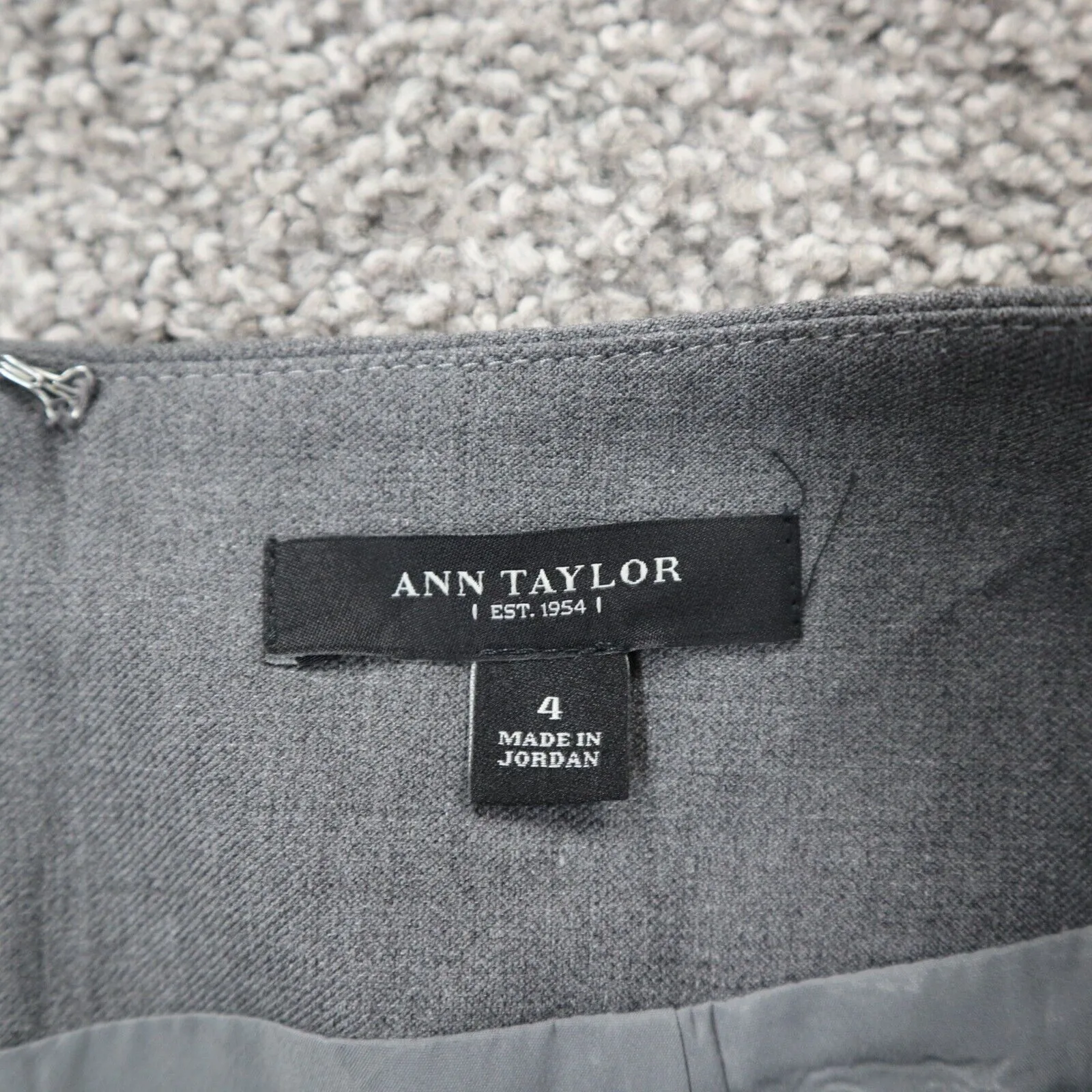 Ann Taylor Womens Straight & Pencil Skirt Flat Front Back Zip Dark Gray Size 4