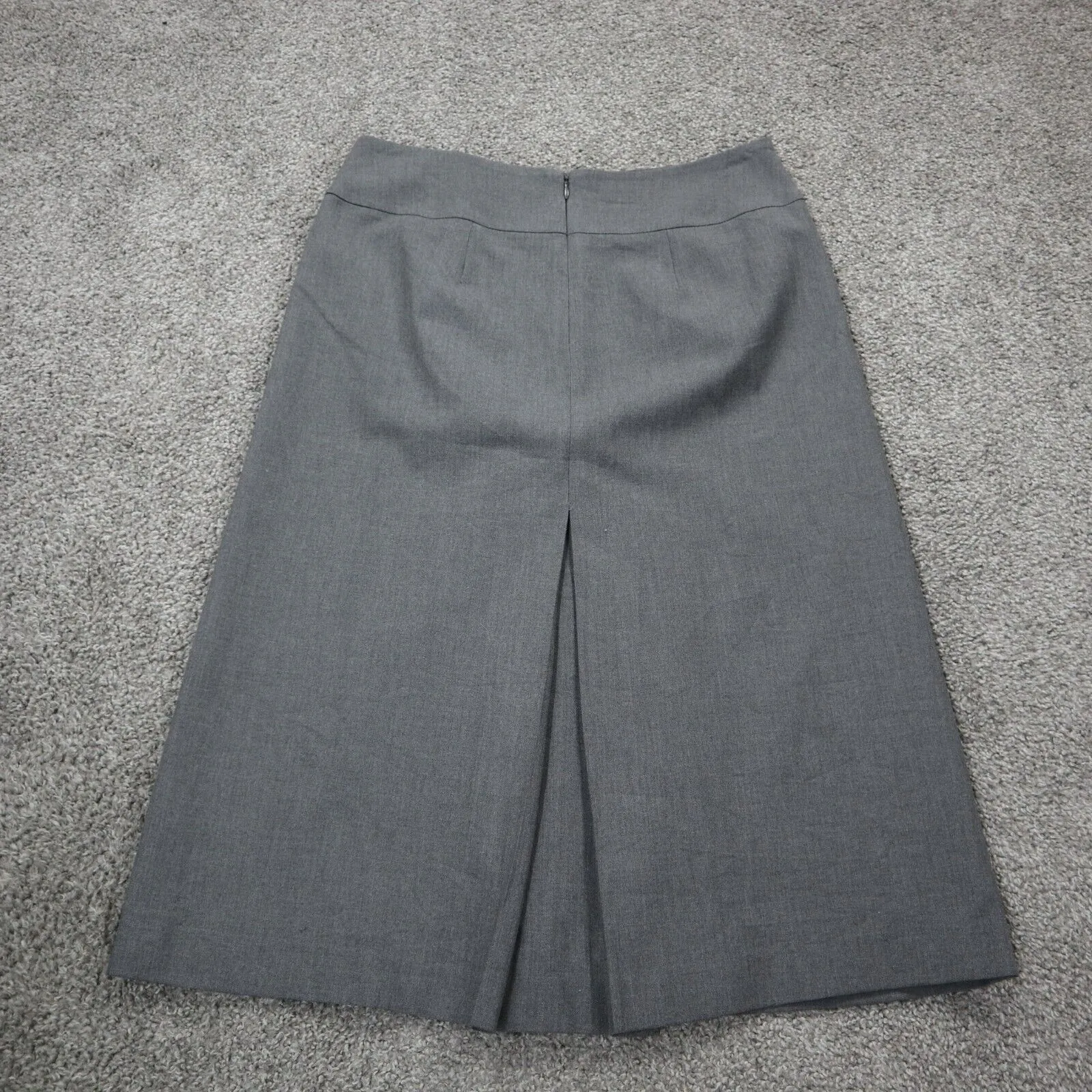 Ann Taylor Womens Straight & Pencil Skirt Flat Front Back Zip Dark Gray Size 4