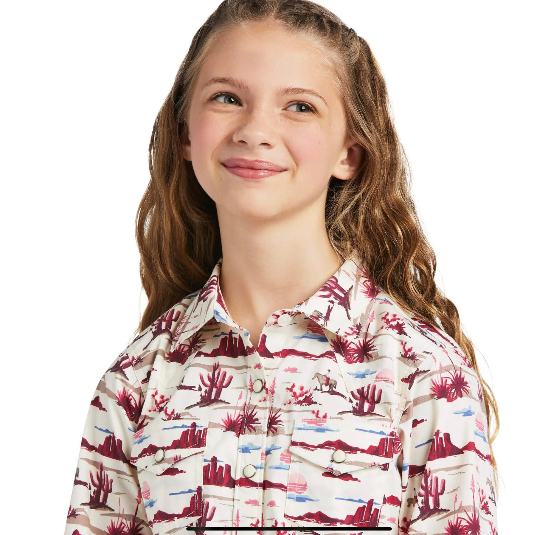 Ariat Girl's REAL Adobe Snap Up Long Sleeve Western Shirt 10039507