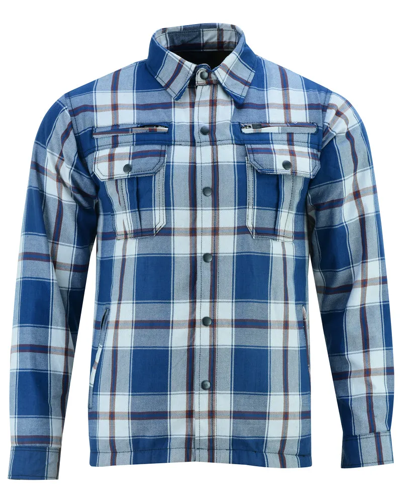 Armored Flannel Shirt - Blue, White & Maroon