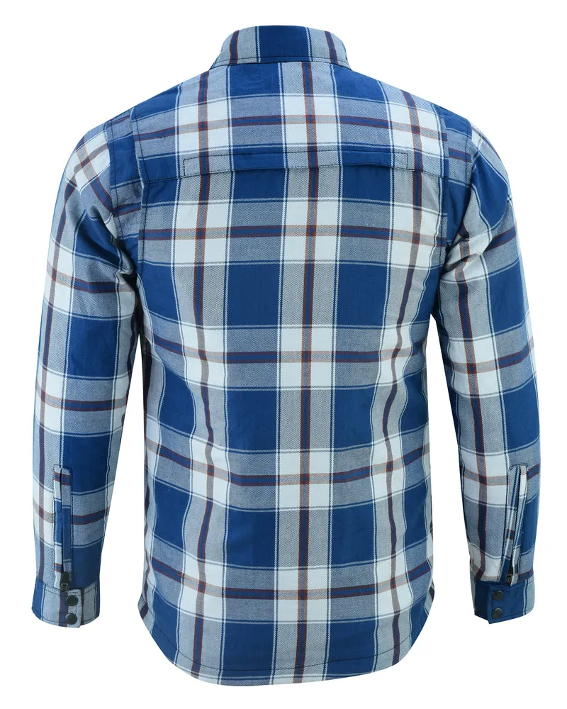 Armored Flannel Shirt - Blue, White & Maroon