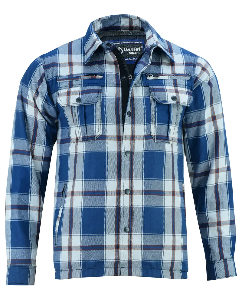 Armored Flannel Shirt - Blue, White & Maroon