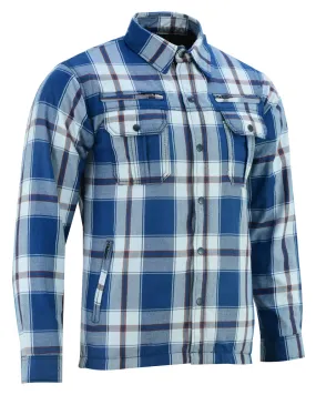 Armored Flannel Shirt - Blue, White & Maroon