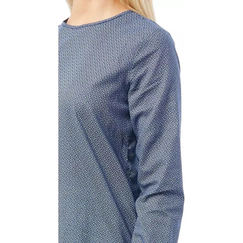 Bagutta "Blue Cotton Women Shirt with Geometric Pattern"