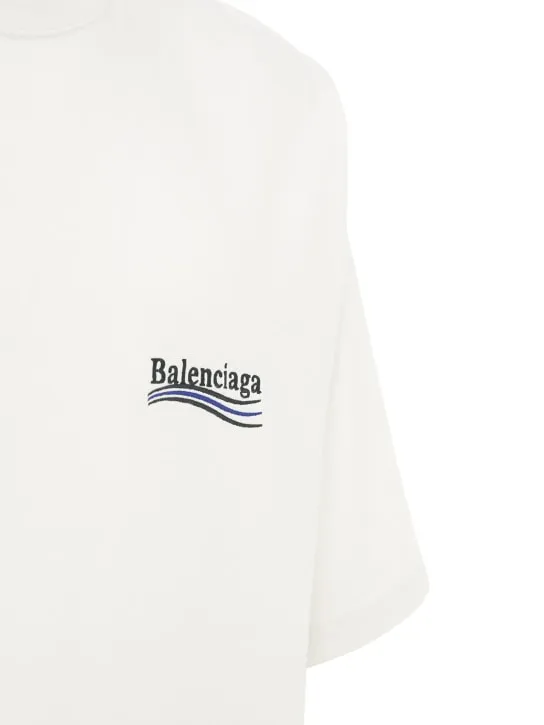 Balenciaga   Political logo cotton jersey t-shirt 