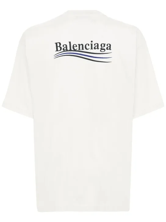 Balenciaga   Political logo cotton jersey t-shirt 