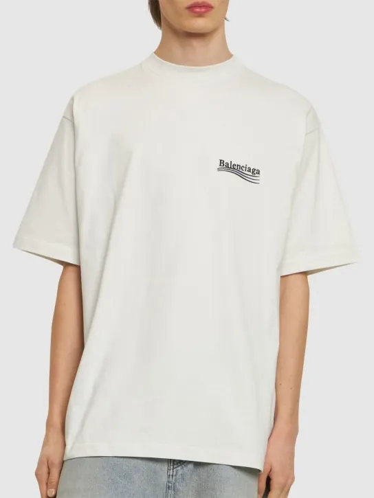 Balenciaga   Political logo cotton jersey t-shirt 