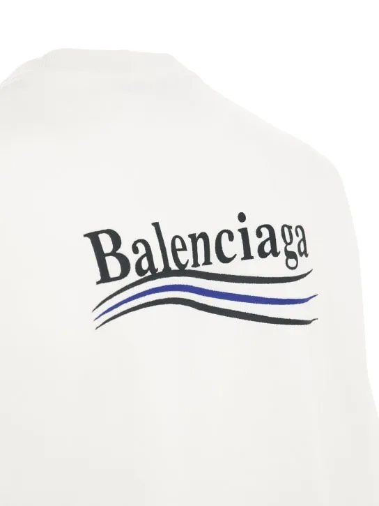 Balenciaga   Political logo cotton jersey t-shirt 