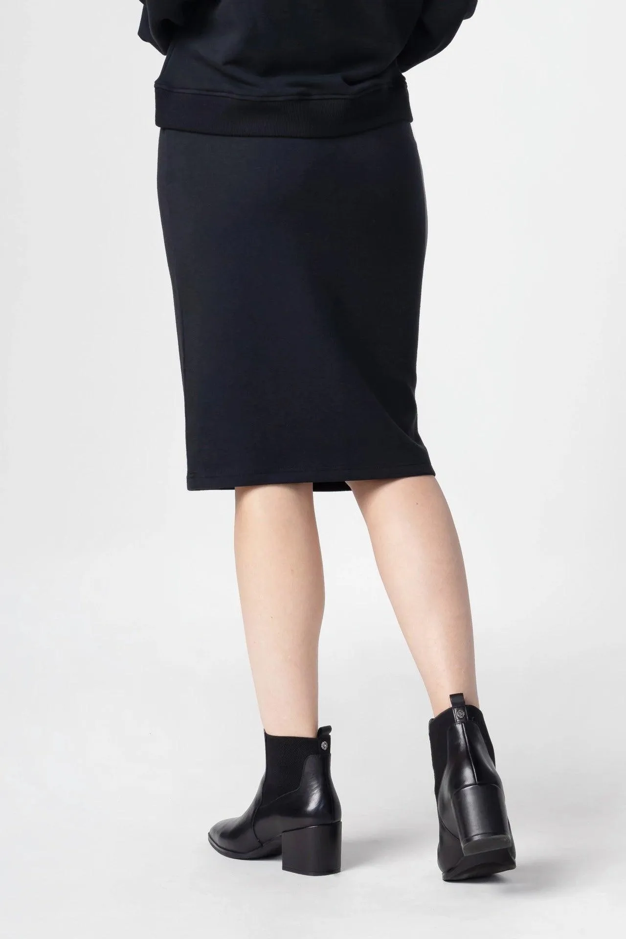 Bamboo Bonded Jersey Knee Length Pencil Skirt