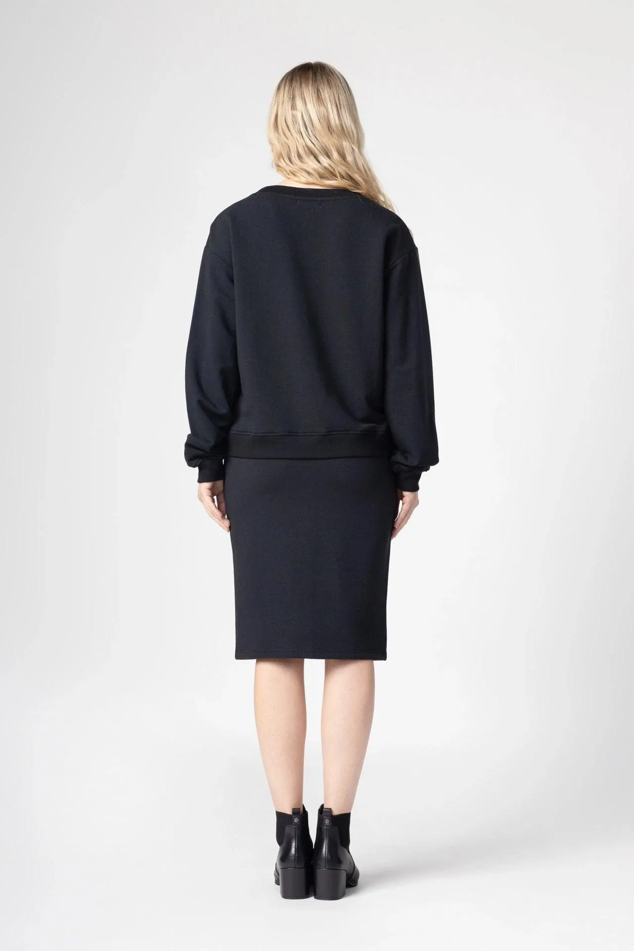 Bamboo Bonded Jersey Knee Length Pencil Skirt