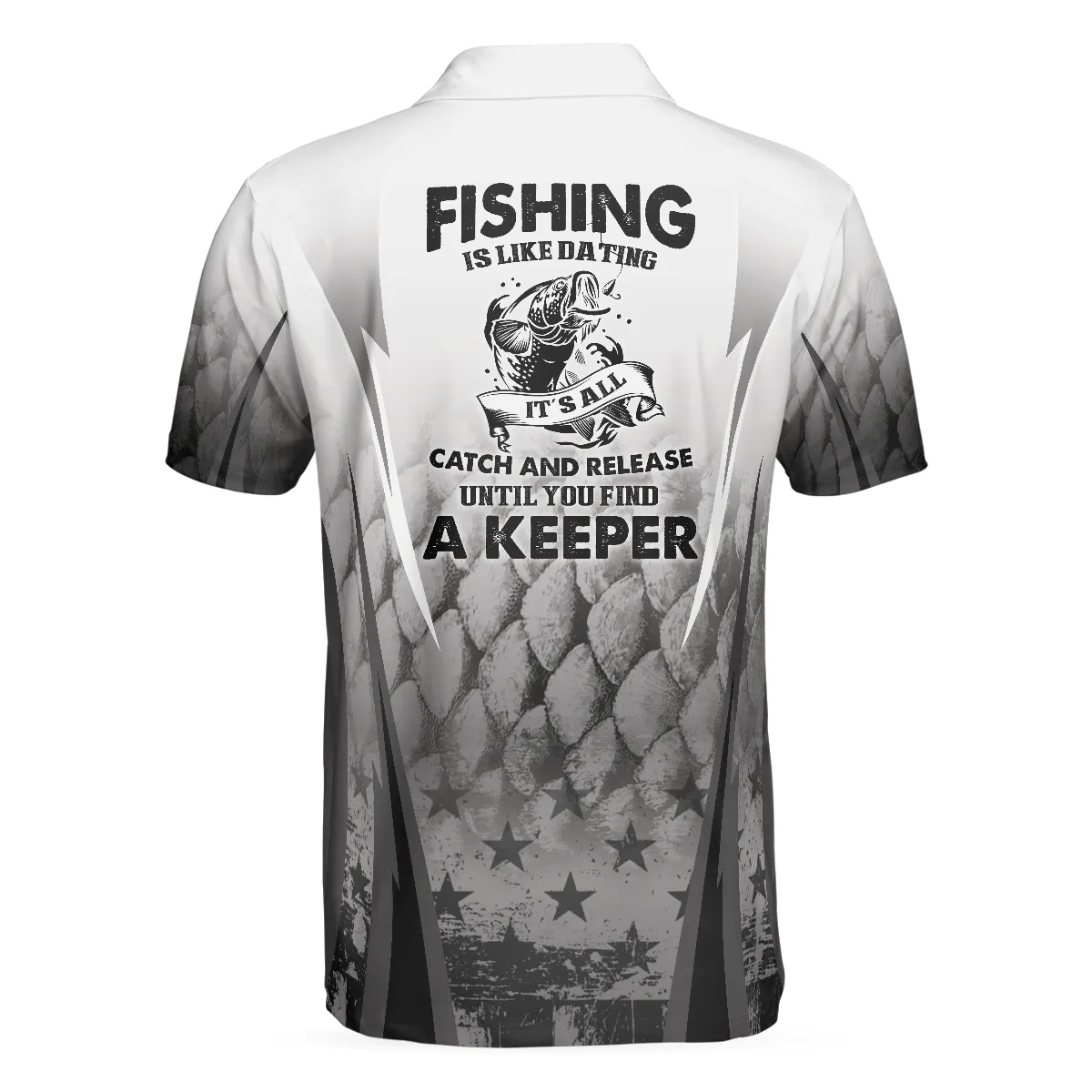 BANGA! Fishing Is Like Dating Golf Polo Shirt, Catch A Keeper Polo Shirt, Best Fishing Shirt For Men