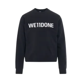 Basic Logo Fitted Sweatshirt in Black