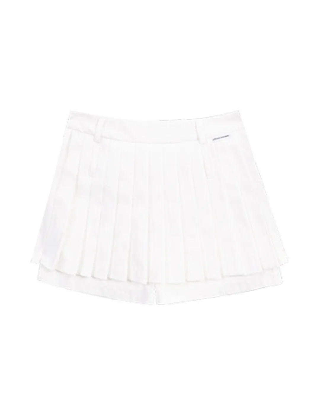 Belt pleated skirt