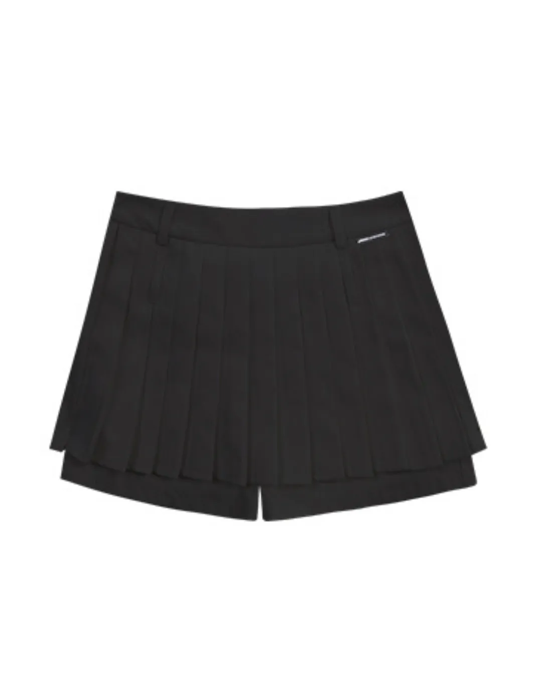 Belt pleated skirt