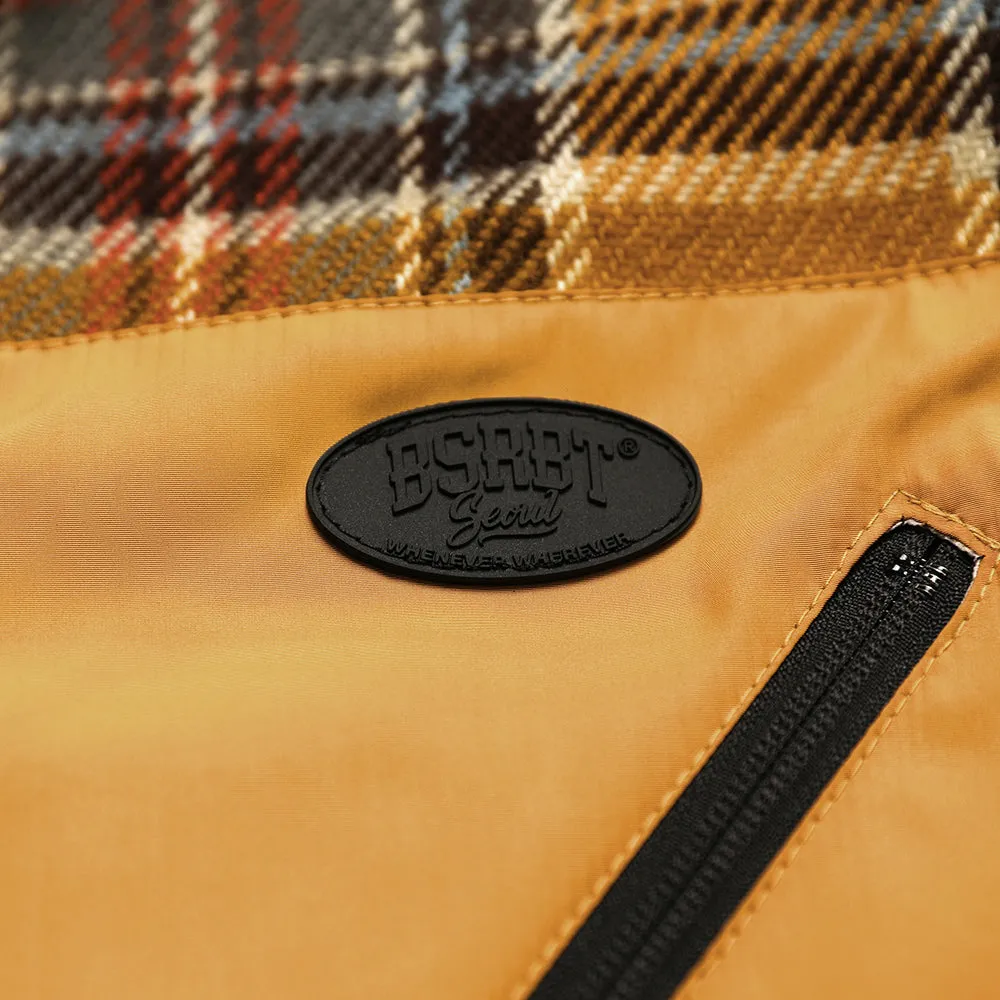 BETTER THAN CHECK ANORAK SHIRT MUSTARD CHECK