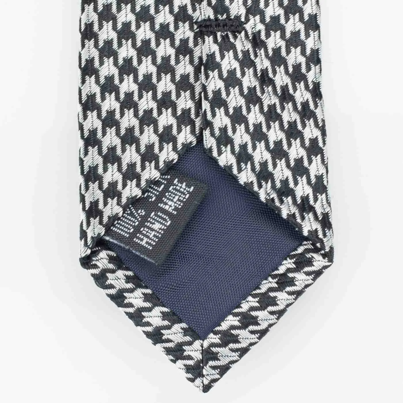 Black and White Silk Houndstooth Tie