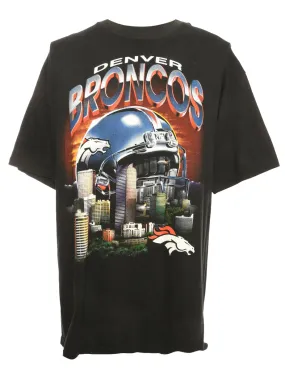 Black Denver Broncos Football Sports T-shirt - L