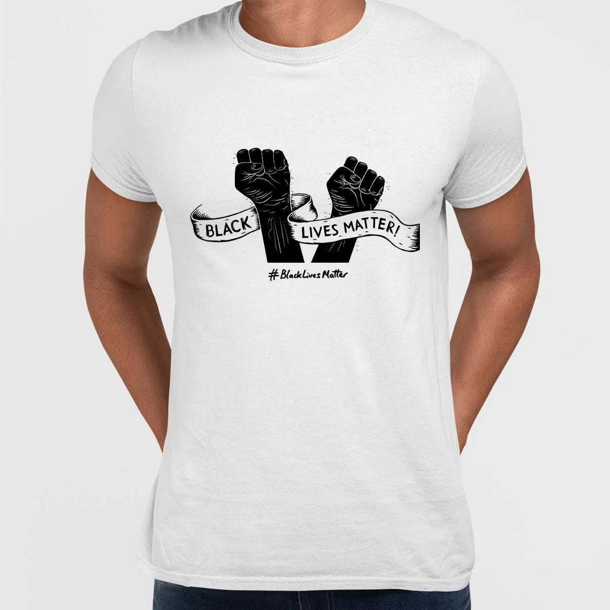 Black Lives Matter Anti-Racism Protest Black & White T-Shirt