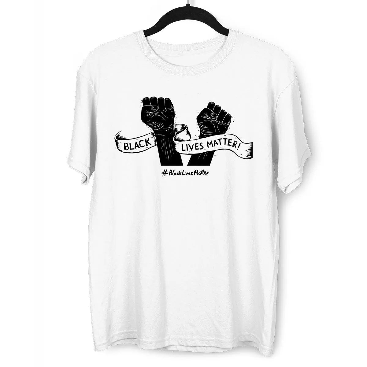 Black Lives Matter Anti-Racism Protest Black & White T-Shirt