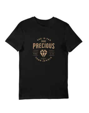 Black "More Precious than Jewels" Christian Graphic Tee