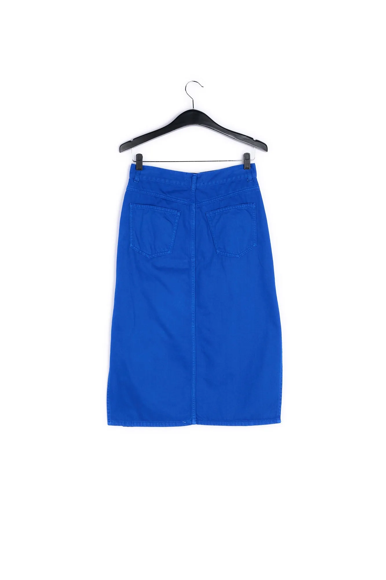 Blue high-waisted pencil skirt