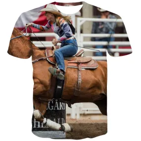 Borse T shirts Men Competition Tshirts Casual Raced Tshirt Printed Equestrian Shirt Print