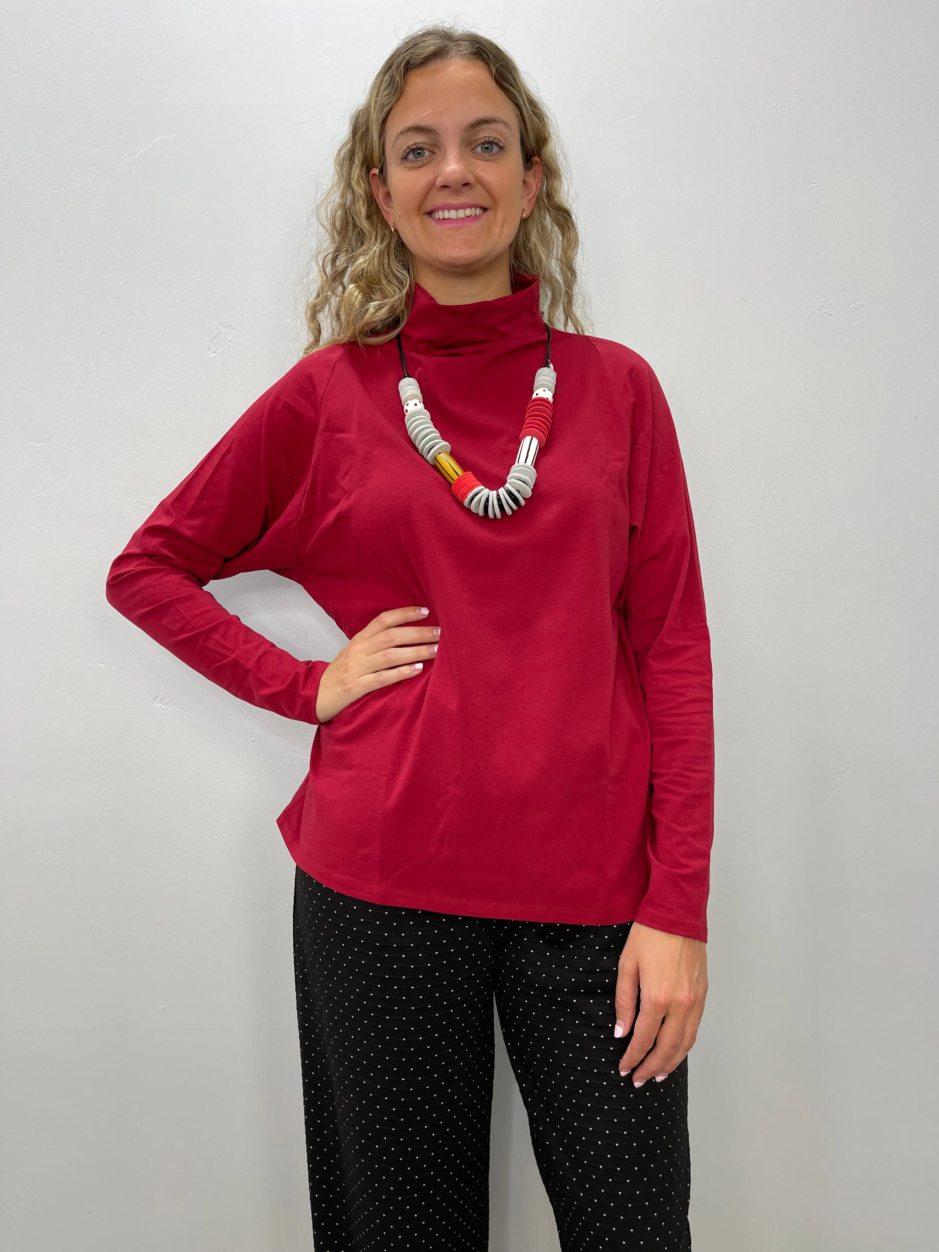 Burgundy Long Sleeve Turtle Neck