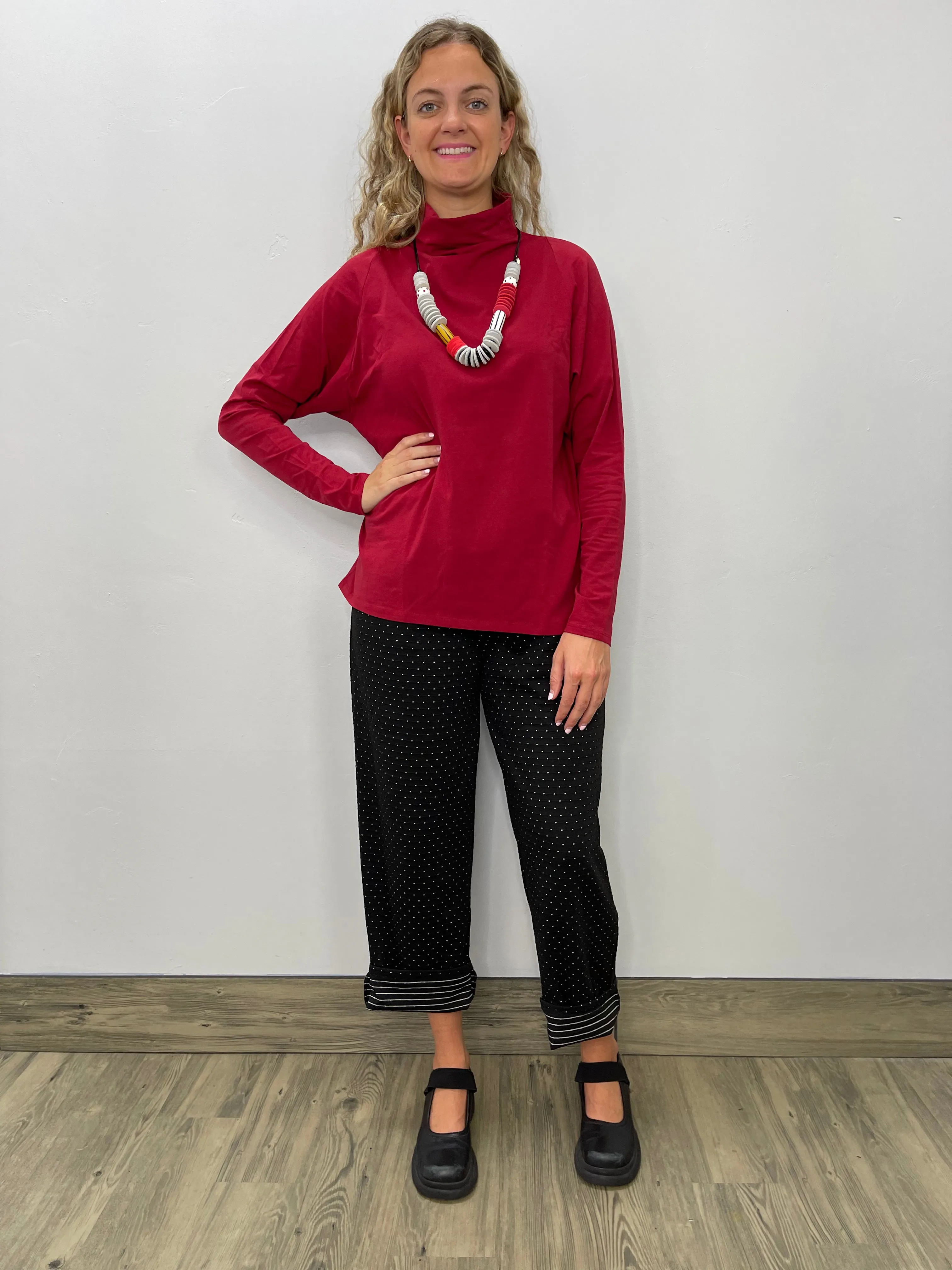 Burgundy Long Sleeve Turtle Neck