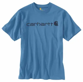 Carhartt Men's Signature Logo Short Sleeve T-Shirt_French Blue