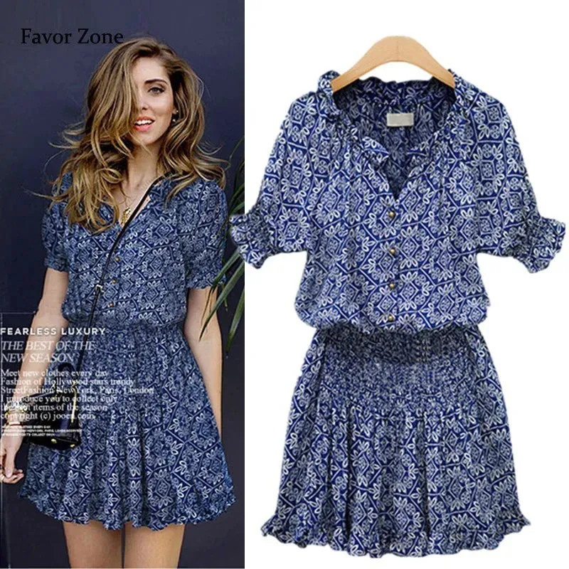 Casual Floral Print Chiffon Tunic Sundress