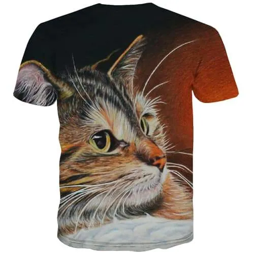 Cat T shirts Men Animal Shirt Print Lovely Tshirt Anime Funny T-shirts Graphic Harajuku Tshirts Novelty Short Sleeve Hip hop