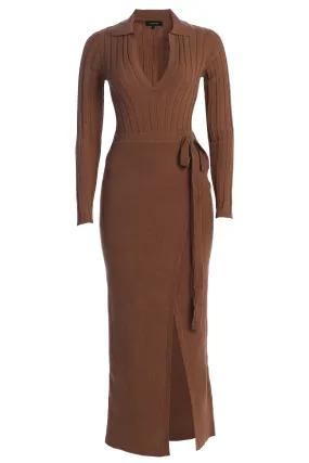 Chocolate Emma Knit Maxi Dress