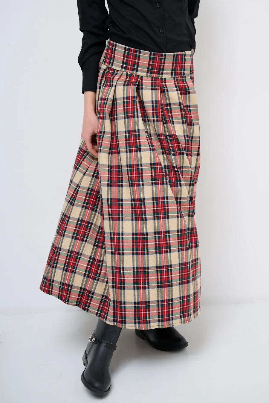 Classic plaid maxi skirt wholesale