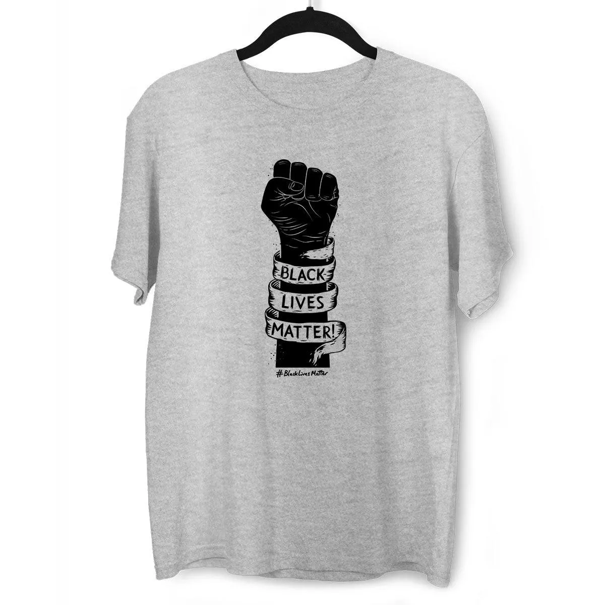 Closed Palm Black Lives Matter Anti Racism Protest Black & White T-Shirt