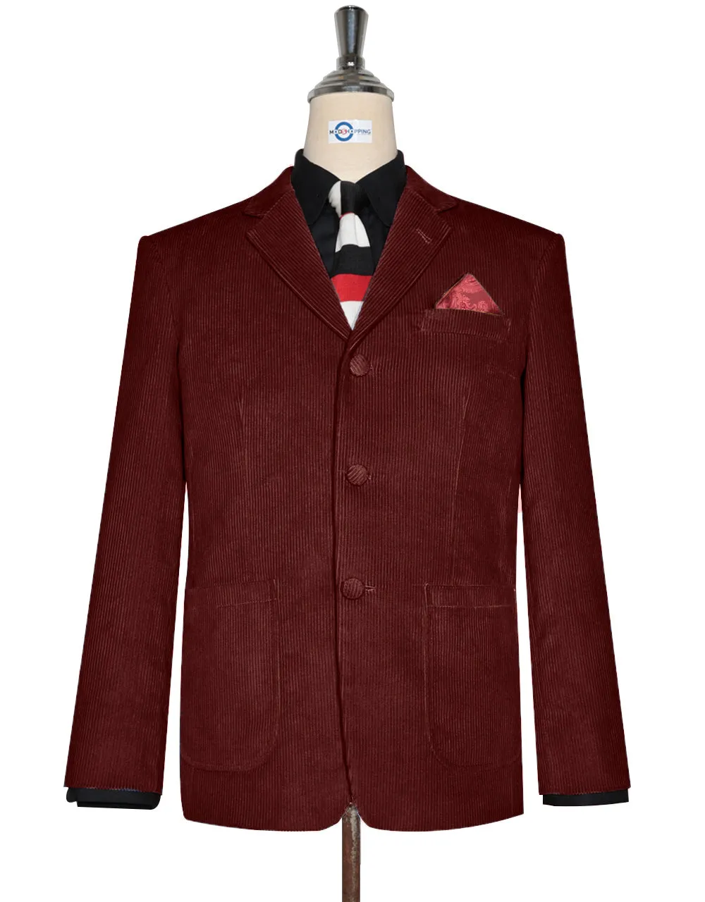 Corduroy Jacket - Burgundy Corduroy Jacket