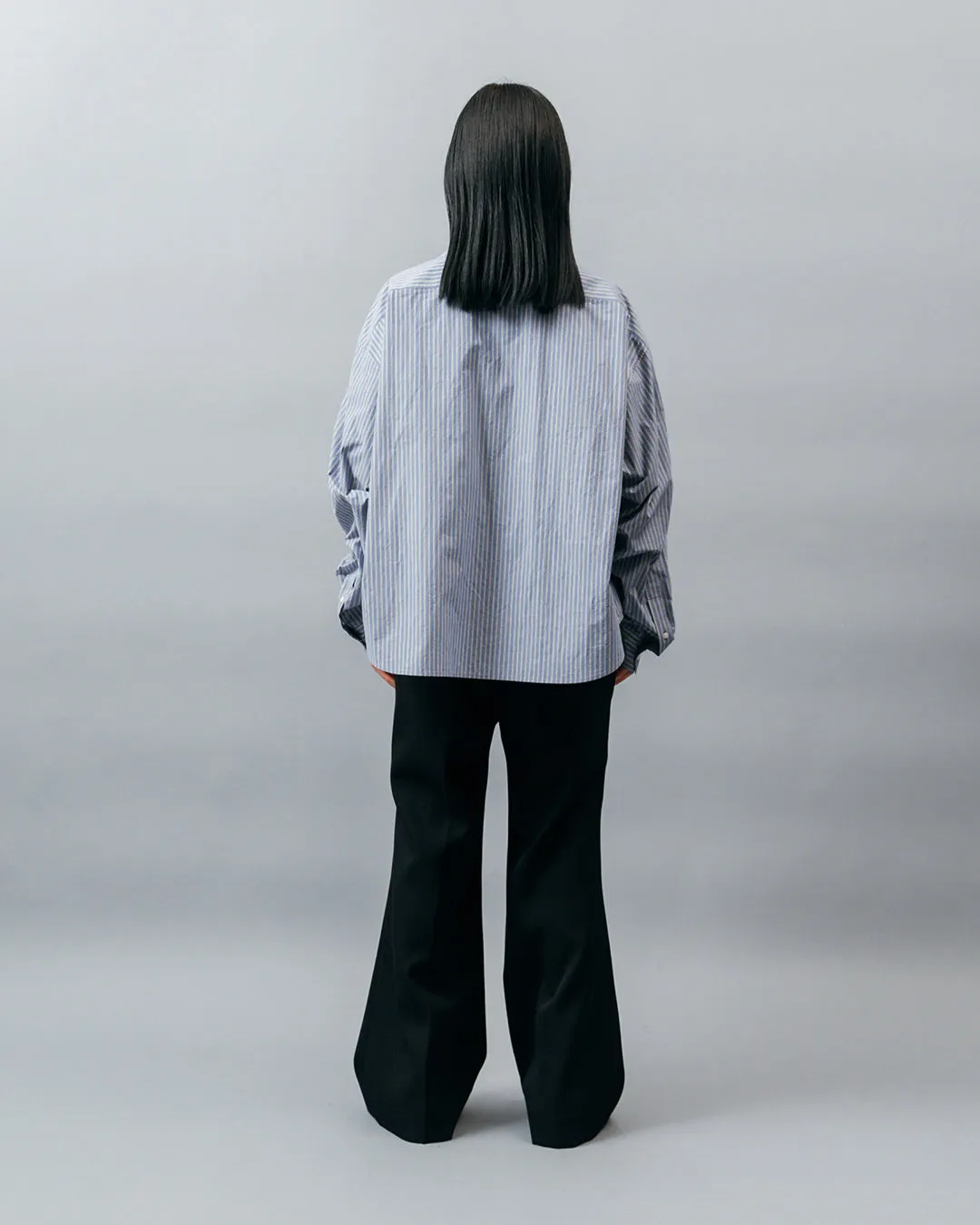 COTTON STRIPE RIDERS SHIRT .09【CLASSIC BLUE】