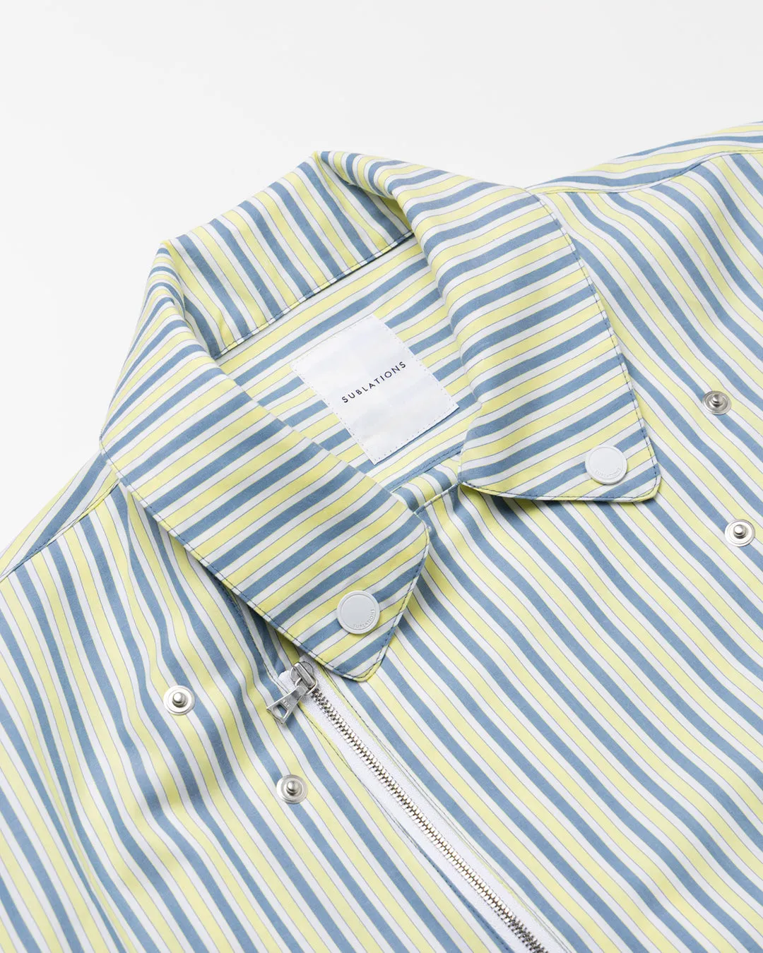 COTTON STRIPE RIDERS SHIRT .09【LEMON YELLOW】