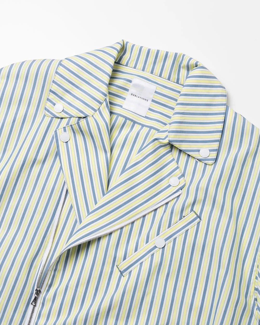 COTTON STRIPE RIDERS SHIRT .09【LEMON YELLOW】