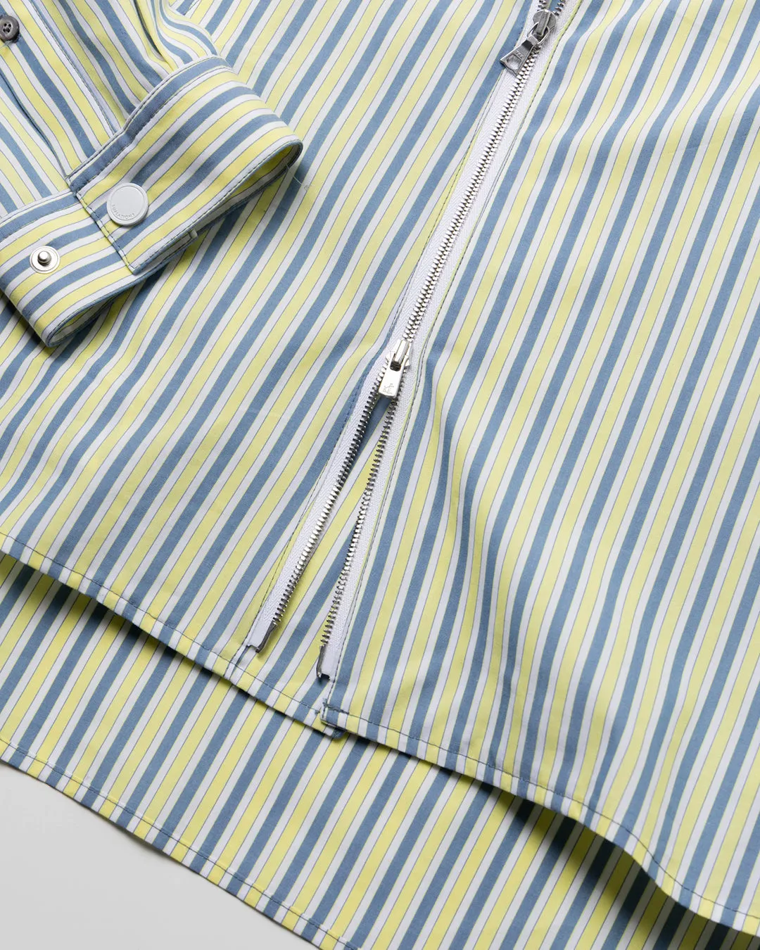 COTTON STRIPE RIDERS SHIRT .09【LEMON YELLOW】