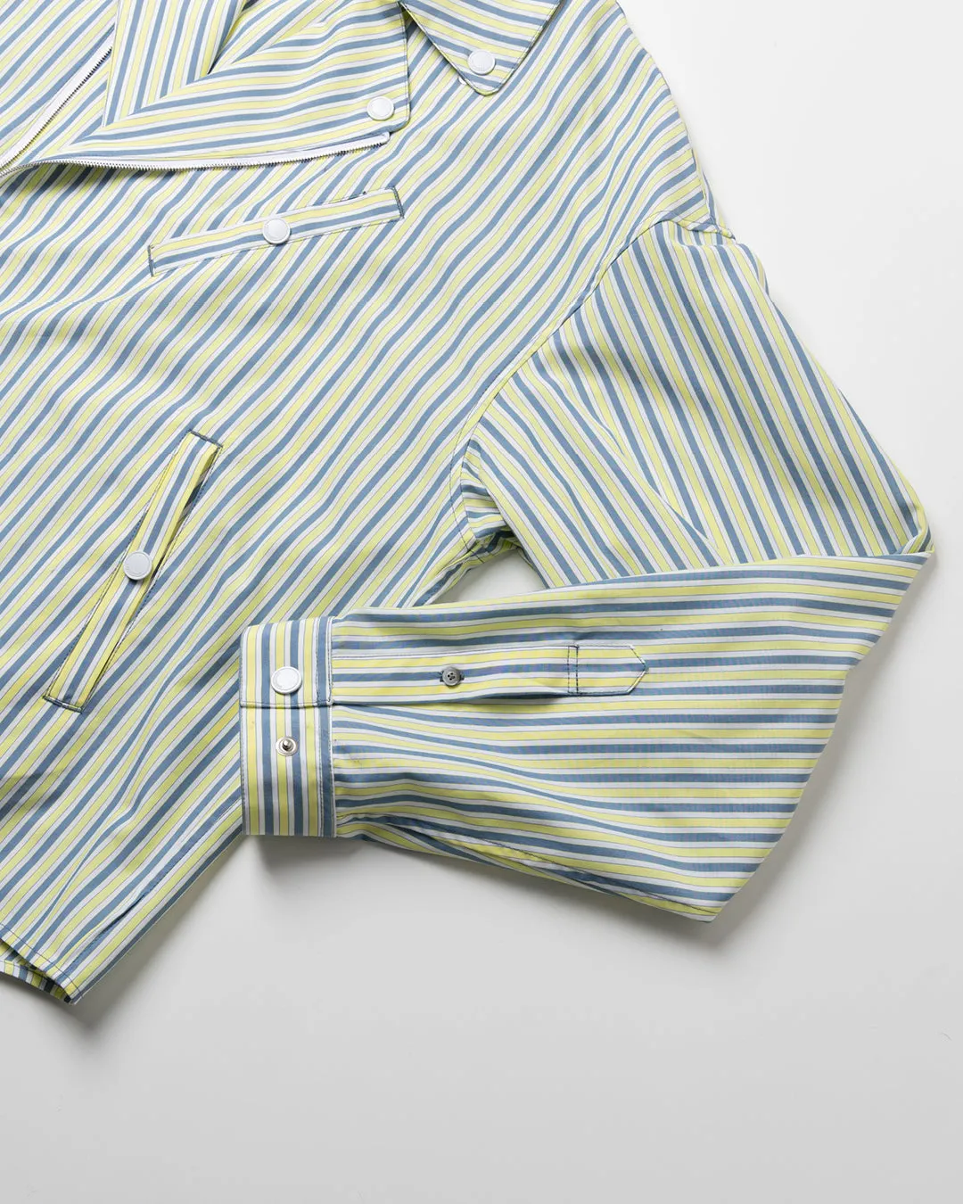 COTTON STRIPE RIDERS SHIRT .09【LEMON YELLOW】