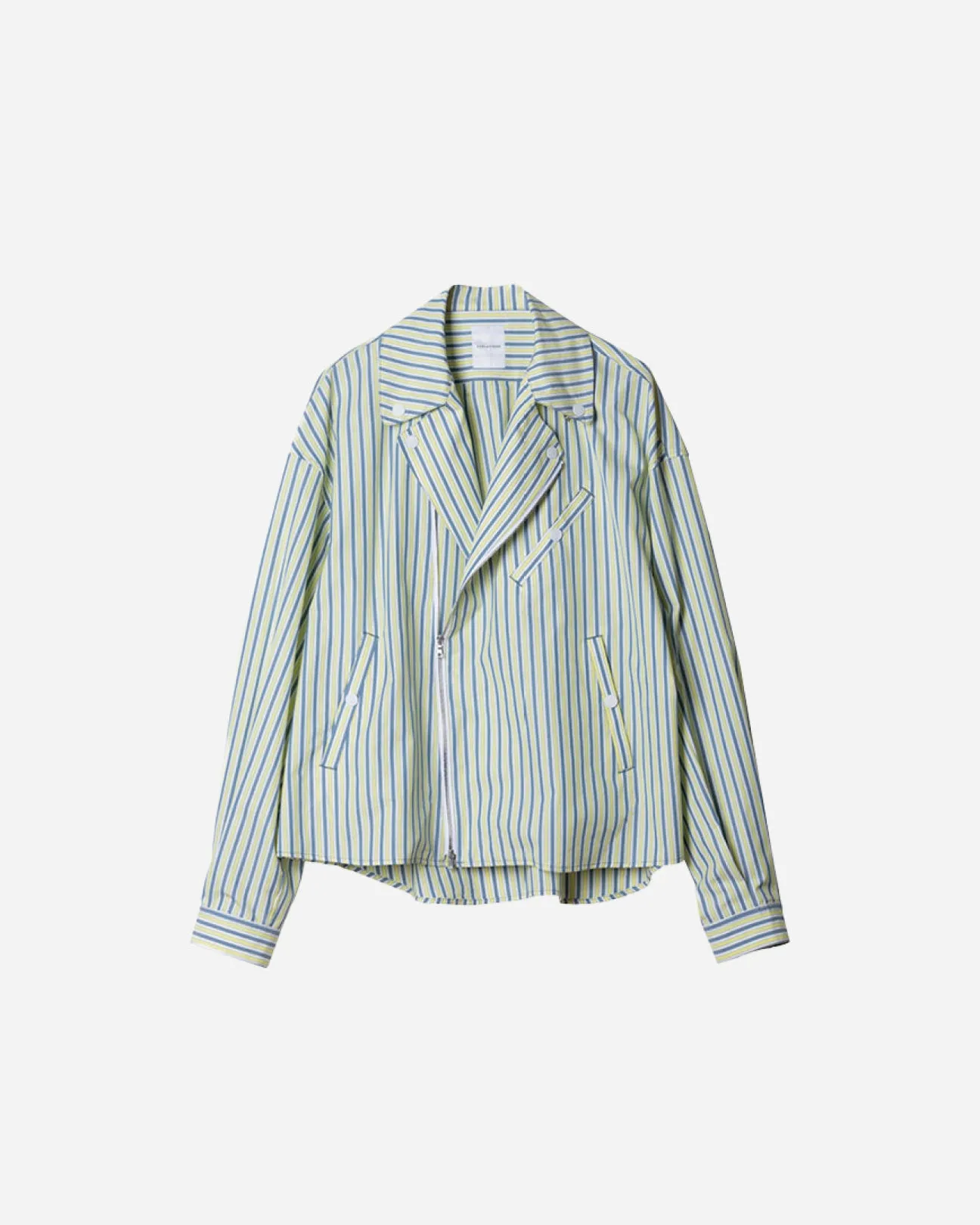 COTTON STRIPE RIDERS SHIRT .09【LEMON YELLOW】