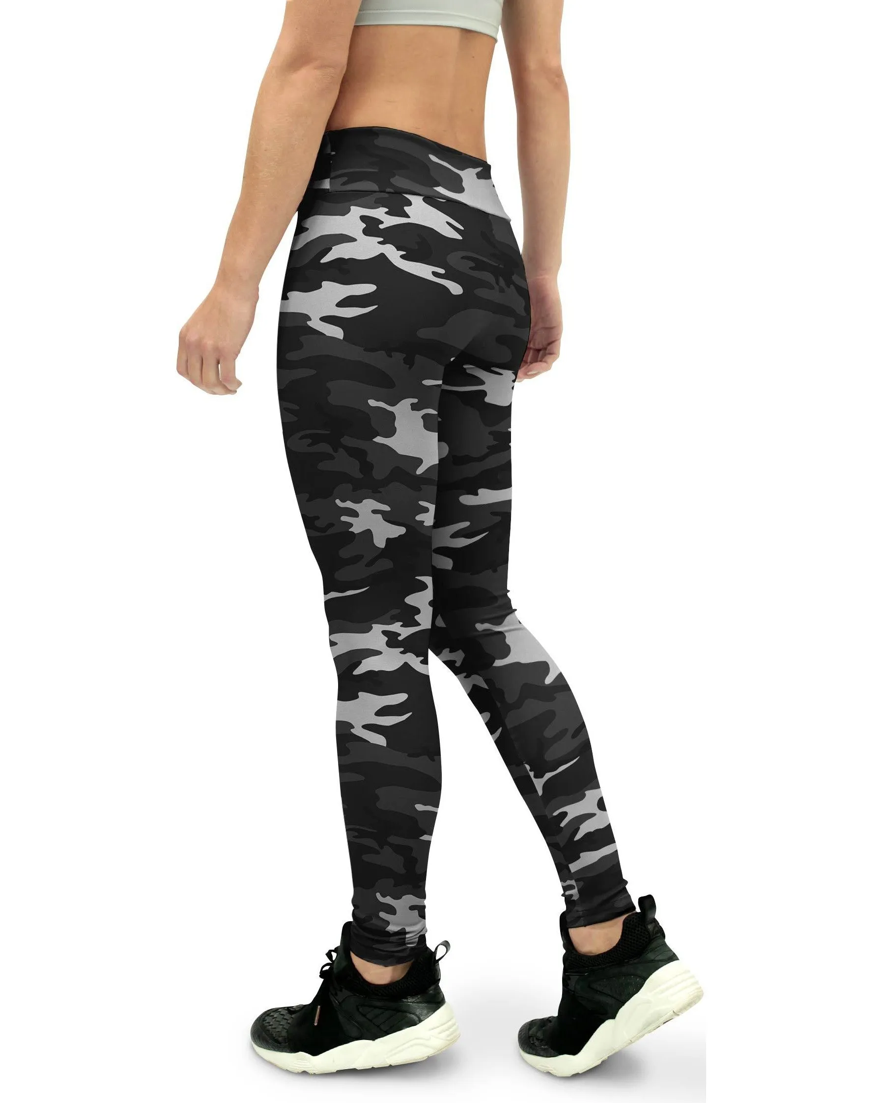 Dark Grey Camo Yoga Pants