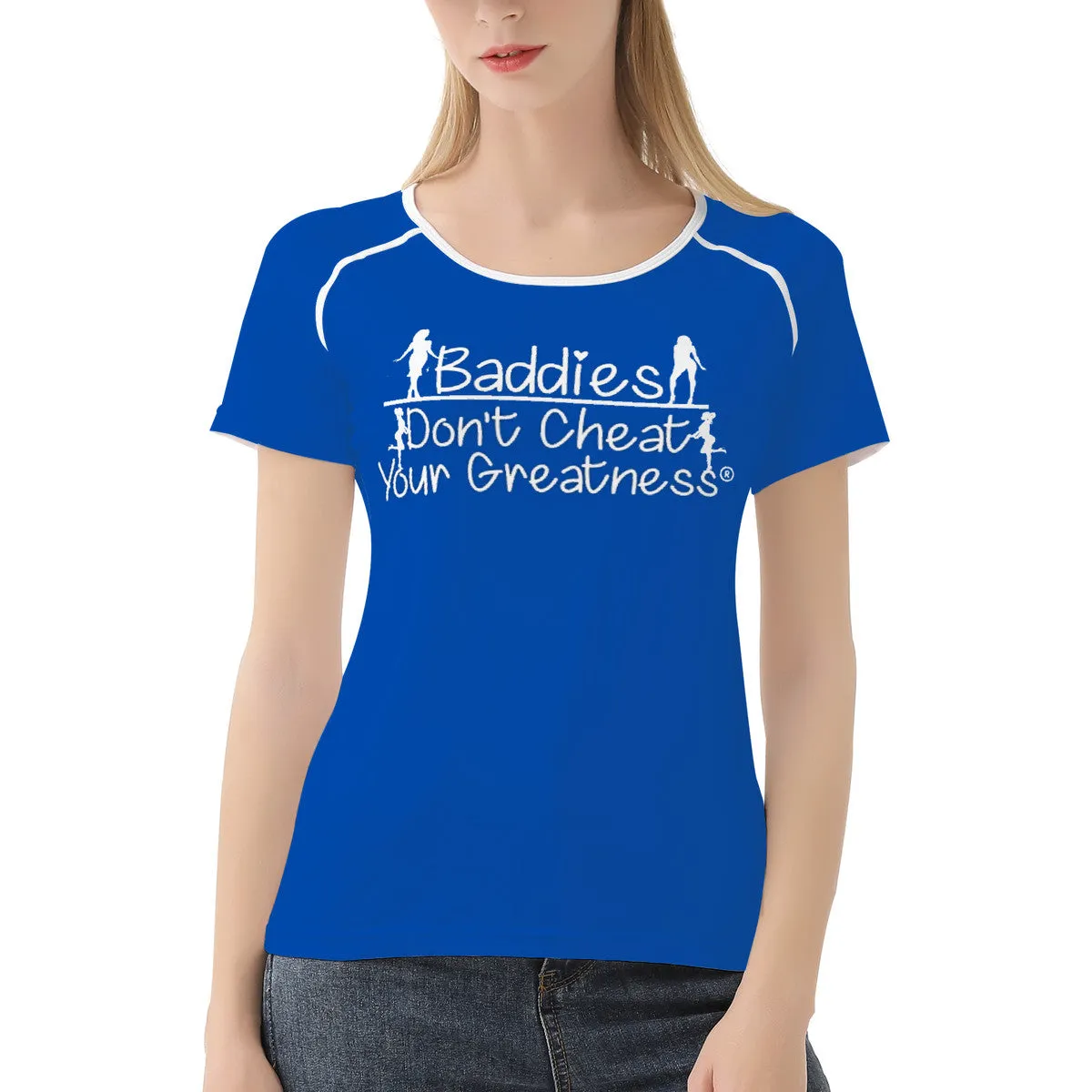 DCYG 24SX Baddies White Logo & Blue Women's All-Over Print T shirt