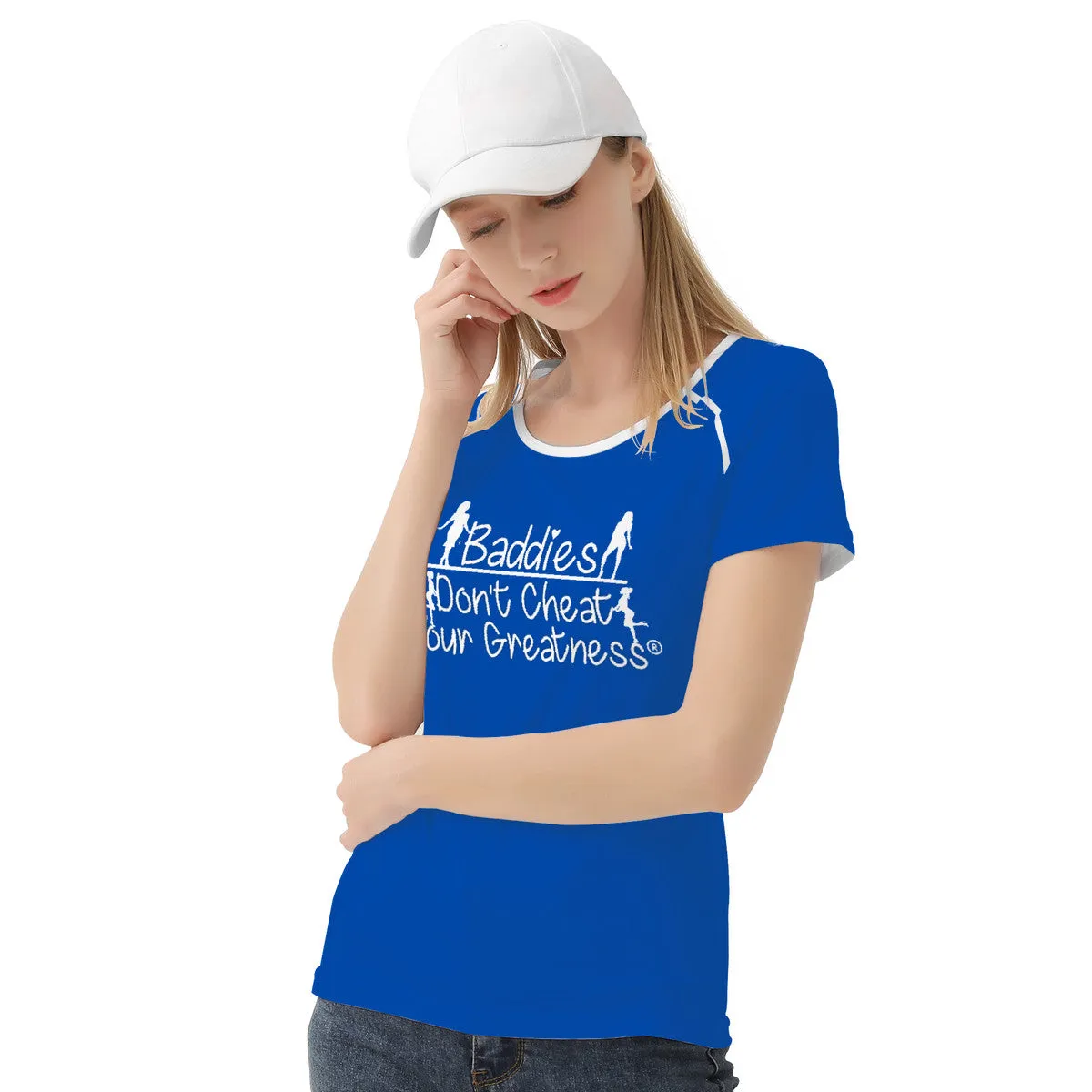 DCYG 24SX Baddies White Logo & Blue Women's All-Over Print T shirt