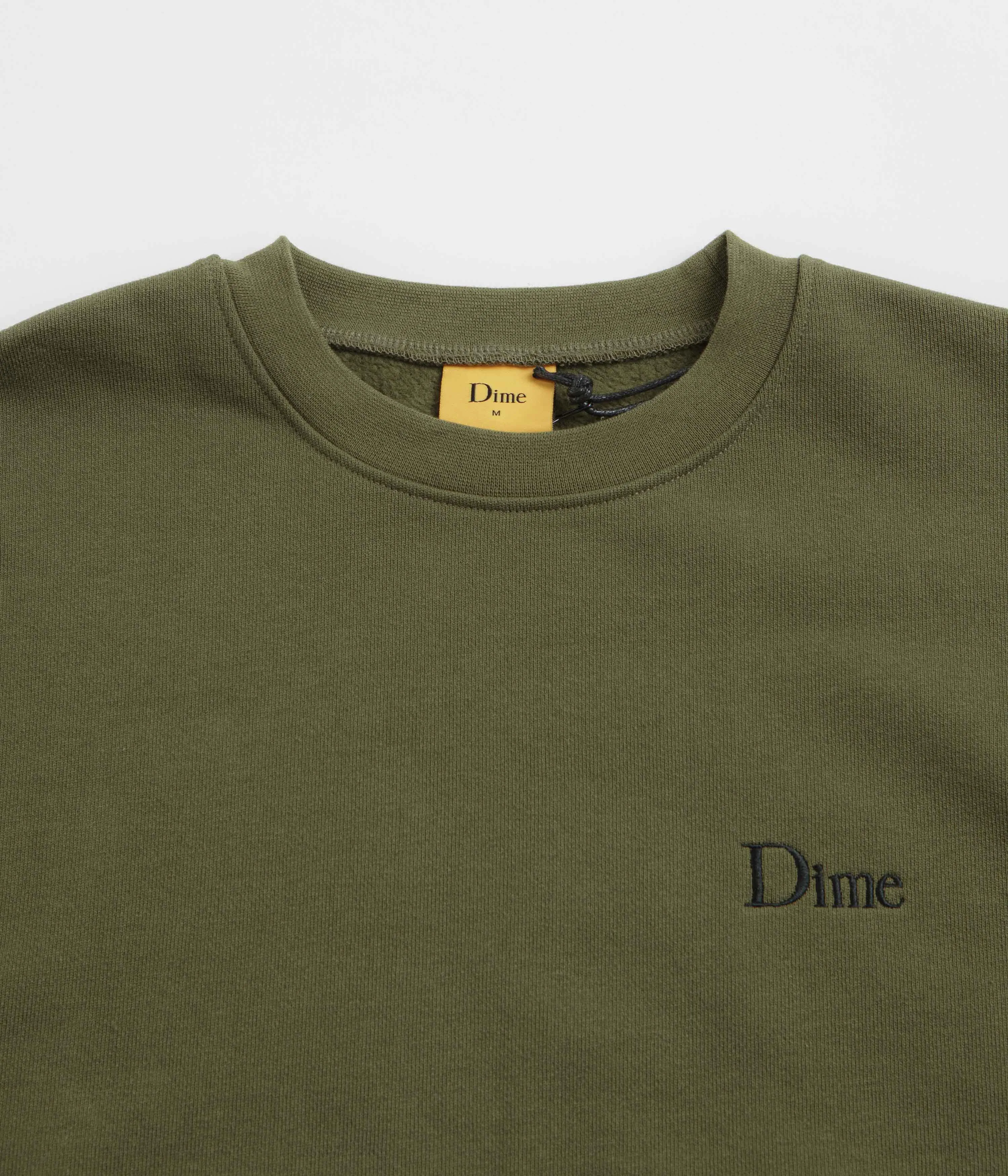 Dime Classic Small Logo Crewneck Sweatshirt - Dark Olive