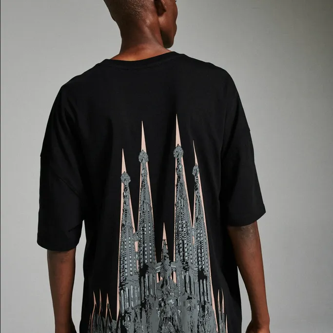 Dolly Noire maglietta manica corta BENCH Sagrada Familia Tee ts104-tb-01 nero